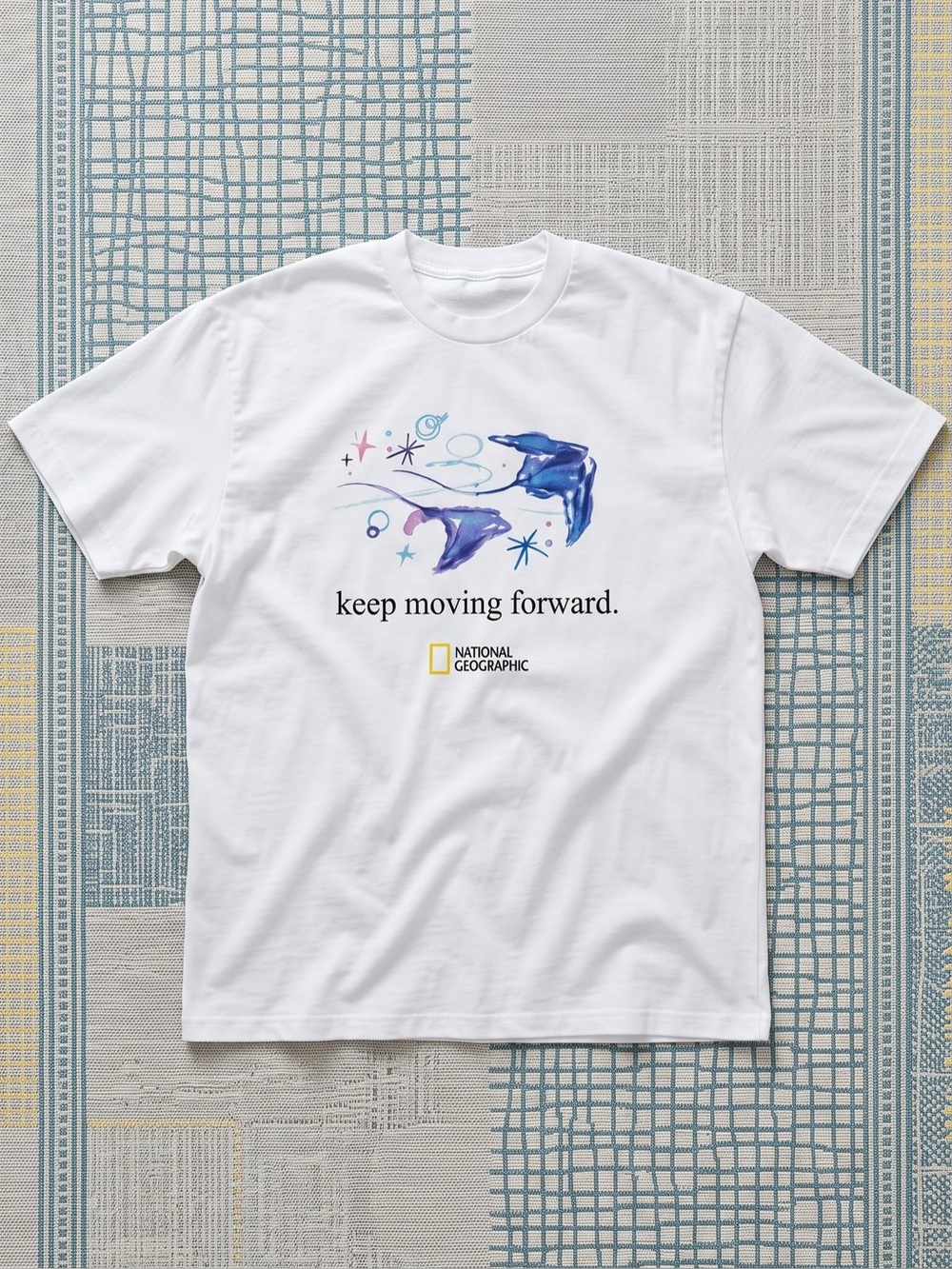 National Geographic "Keep Moving Forward" Graphic Tee White Gildan T-Shirt